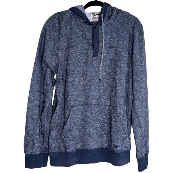 Dravus Hoodie Men Large Sweater Gray Hooded Pullover Pocket Comfy Fall Winter - Picture 1 of 12